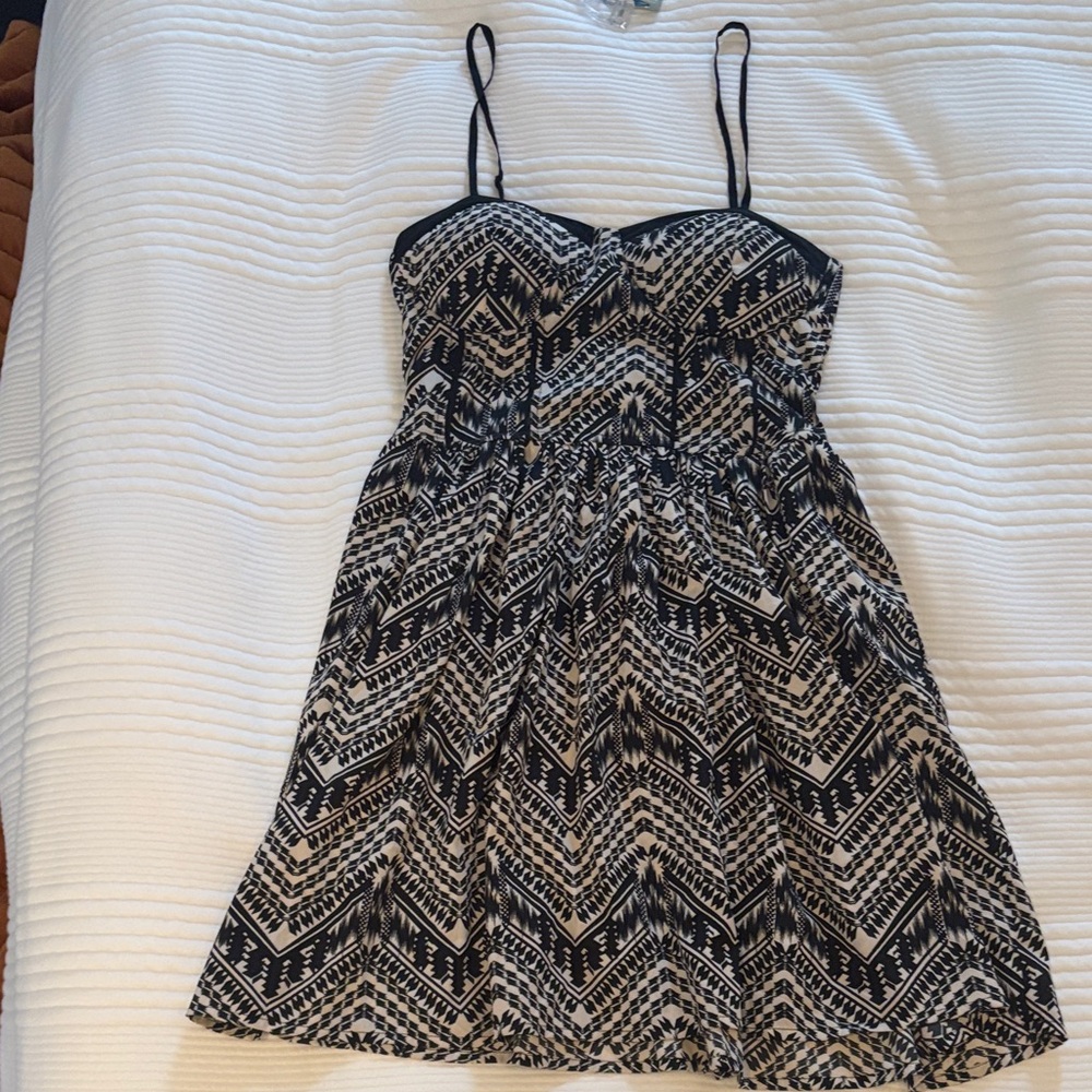 Band of Gypsies Black and White Geometric Mini Dress